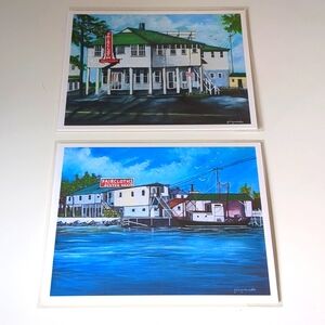 Lot of 2 New Fine Art Prints of Original Acrylic Paintings 10"X8" Seafood Shack